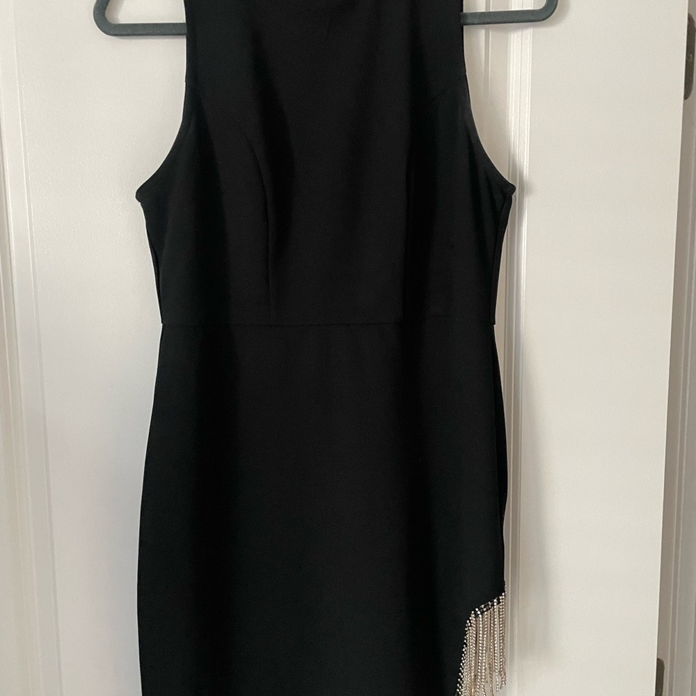 Windsor Black Halter Sheath Mini Dress